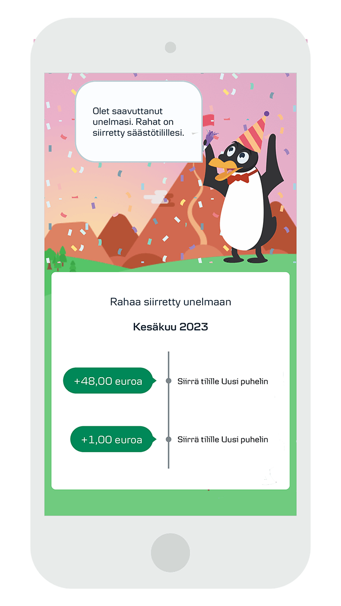 Kuvakaappaus Mun unelmat -ominaisuudesta