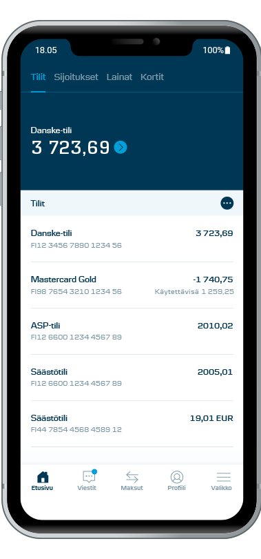 kuvakaappaus mobiilipankista